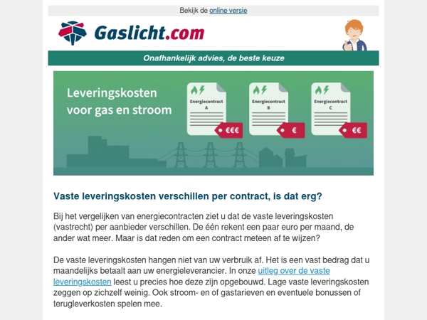 Vaste leveringskosten verschillen per contract, is dat erg?