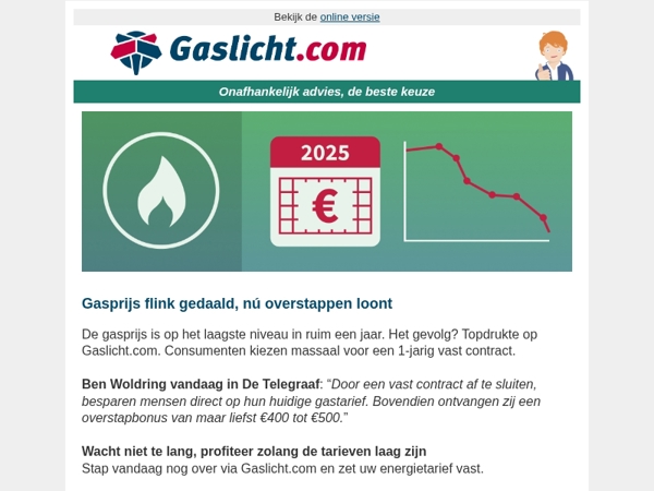 📉 Gasprijs zakt naar laagste punt in ruim een jaar: honderden euro’s besparen
