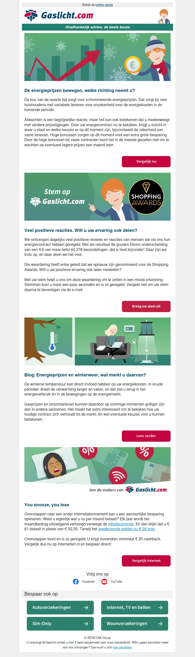 Energieprijzen bewegen: is uw contract nog de juiste keuze? Energieprijzen bewegen: is uw contract nog de juiste keuze?