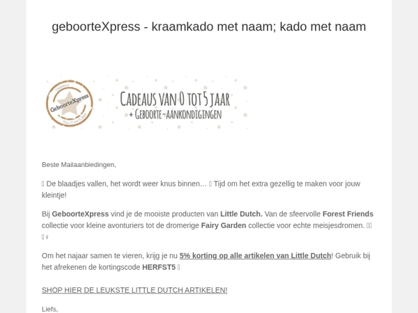 🦊🌿🧚‍♀️ Shop Little Dutch nu met 5% korting! 🦌