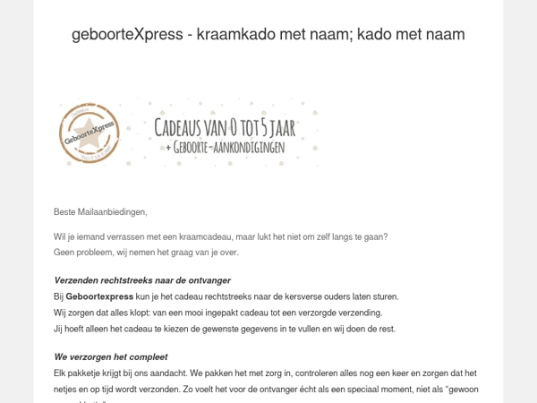 Rechtstreeks naar de ontvanger, mét persoonlijk kaartje 💛