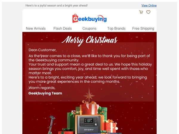 Warm Holiday Wishes from Geekbuying 🎄