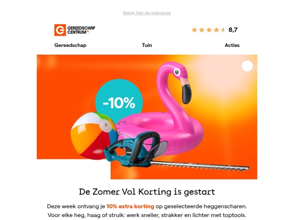 10% extra korting op jouw nieuwe heggenschaar