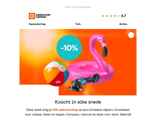 10% korting op haakse slijpers