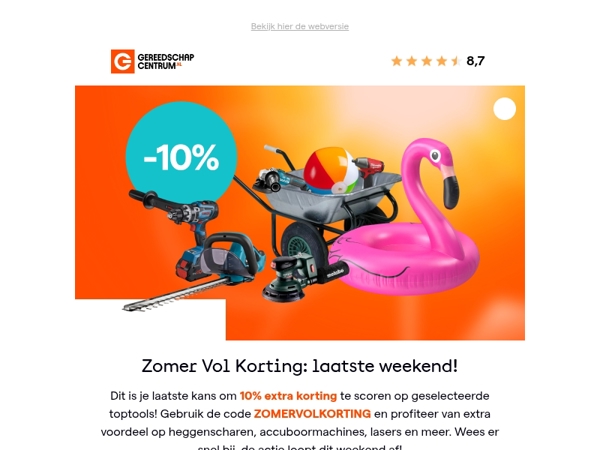 Laatste kans: 10% extra korting op toptools
