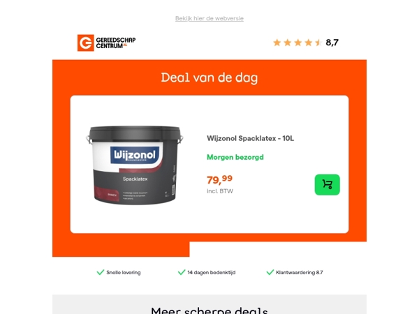 Deal van de dag: - 11% op Wijzonol Spacklatex - 10L