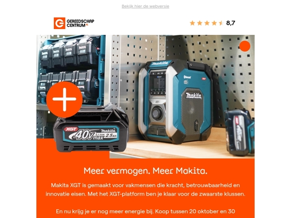 Extra power bij je Makita XGT!
