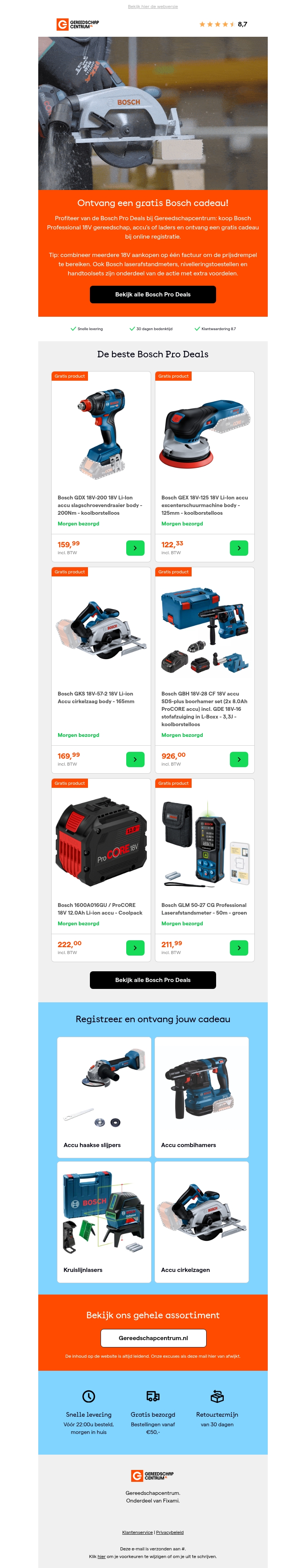 Bosch Pro Deals: gratis cadeau bij jouw aankoop! Bosch Pro Deals: gratis cadeau bij jouw aankoop!