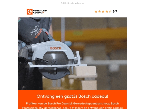 Bosch Pro Deals: gratis cadeau bij jouw aankoop!