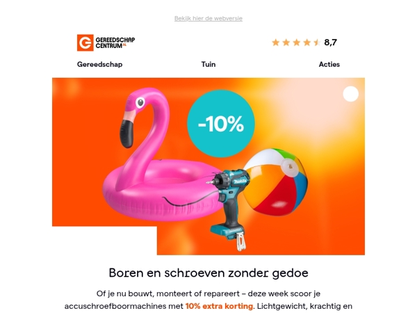 10% extra korting op accuboormachines