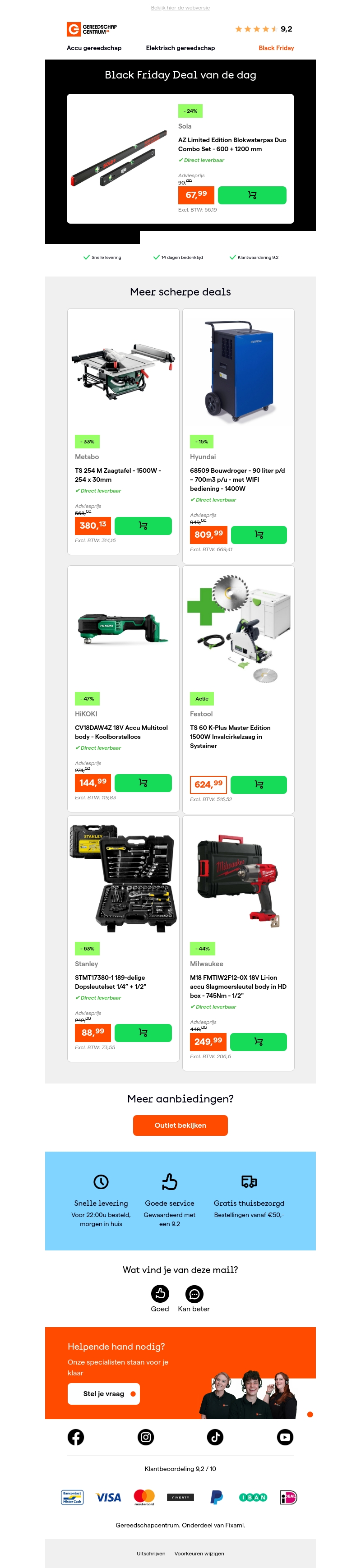 Black Friday Deal van de dag: - 24% op Sola AZ Limited Edition Blokwaterpas Duo Combo Set - 600 + 1200 mm Black Friday Deal van de dag: - 24% op Sola AZ Limited Edition Blokwaterpas Duo Combo Set - 600 + 1200 mm