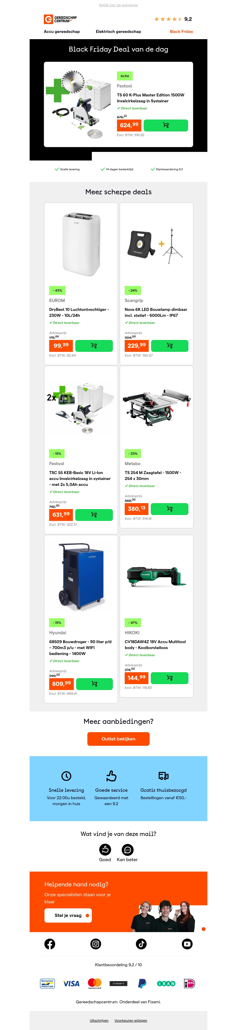 Black Friday Deal van de dag: Festool TS 60 K-Plus Master Edition 1500W Invalcirkelzaag in Systainer Black Friday Deal van de dag: Festool TS 60 K-Plus Master Edition 1500W Invalcirkelzaag in Systainer