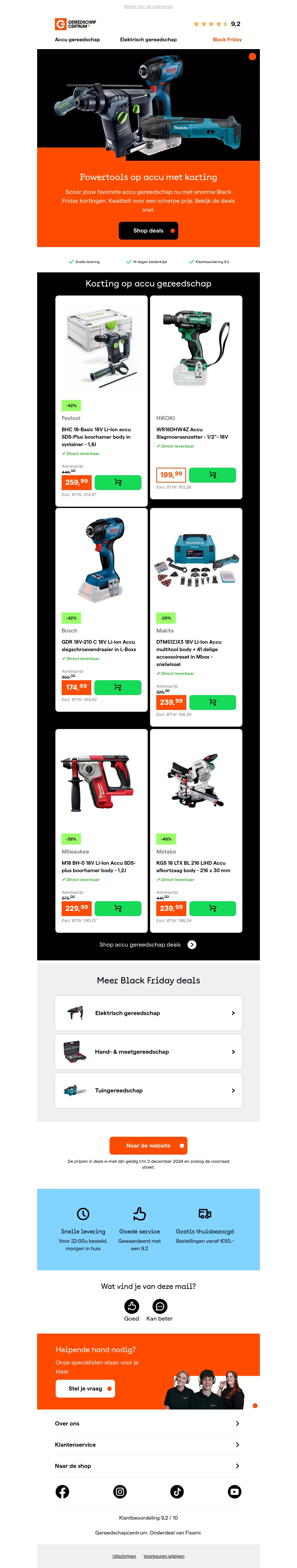 Black Friday deals op accu gereedschap! Black Friday deals op accu gereedschap!