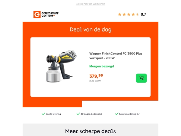 Deal van de dag: Wagner FinishControl FC 3500 Plus Verfspuit - 700W