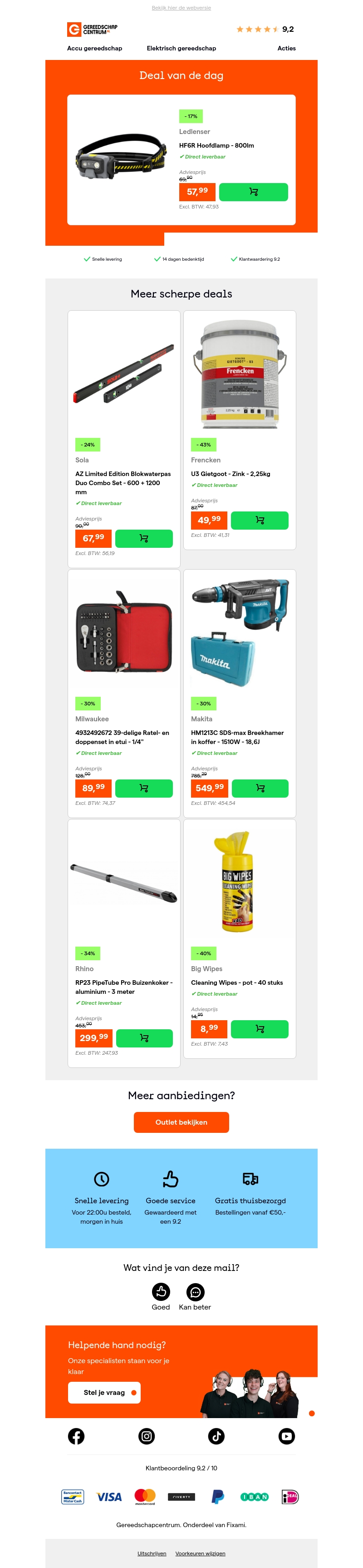 Deal van de dag: - 17% op Ledlenser HF6R Hoofdlamp - 800lm Deal van de dag: - 17% op Ledlenser HF6R Hoofdlamp - 800lm