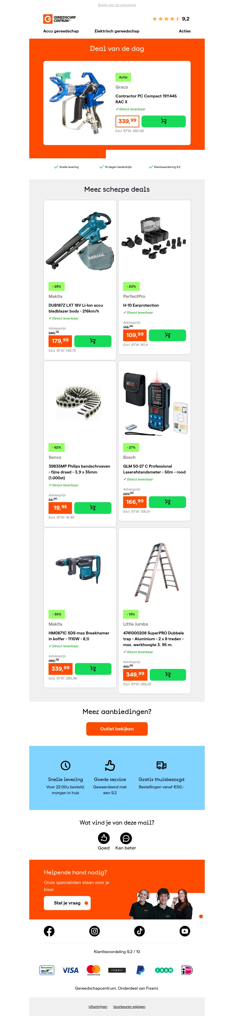 Deal van de dag: Graco Contractor PC Compact 19Y445 RAC X Deal van de dag: Graco Contractor PC Compact 19Y445 RAC X