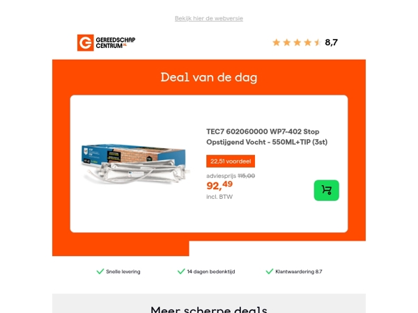 Deal van de dag: - 20% op TEC7 602060000 WP7-402 Stop Opstijgend Vocht - 550ML+TIP (3st)