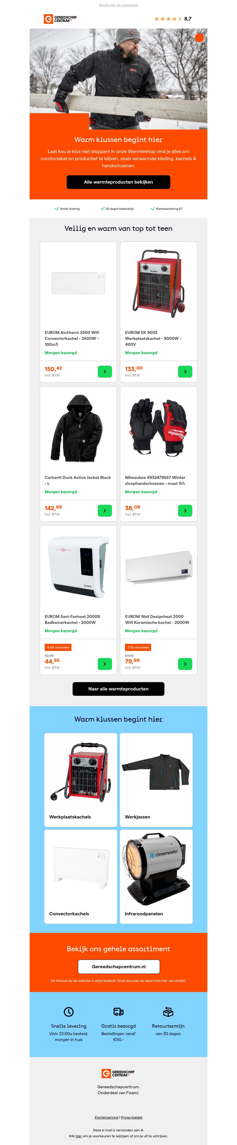 Koud buiten? Blijf warm tijdens elke klus! Koud buiten? Blijf warm tijdens elke klus!