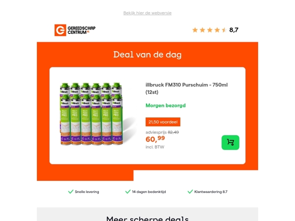 Deal van de dag: - 26% op illbruck FM310 Purschuim - 750ml (12st)