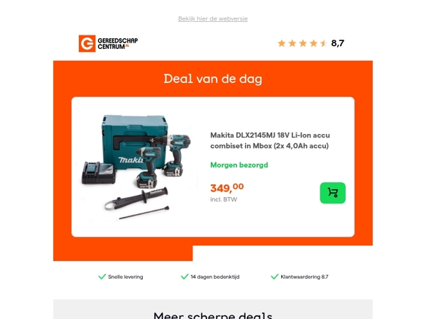 Deal van de dag: Makita DLX2145MJ 18V Li-Ion accu combiset in Mbox (2x 4,0Ah accu)