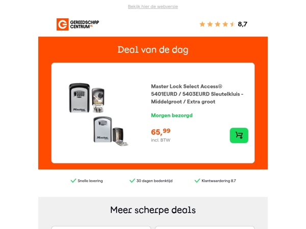 Deal van de dag: Master Lock Select Access® 5401EURD / 5403EURD Sleutelkluis - Middelgroot / Extra groot