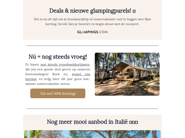 Glampingparels, deals & romantisch weg ✨