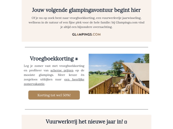 Glamping deals om nu te boeken ☀️
