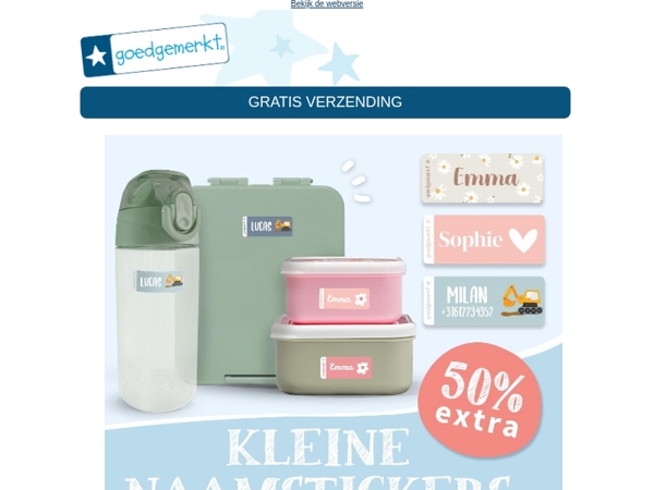 ★ 50% EXTRA KLEINE NAAMSTICKERS - Wacht niet te lang! ⏰⏰
