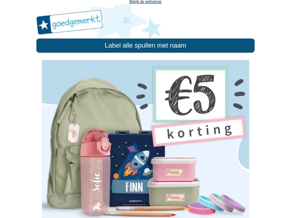 ★ €5 korting op het hele assortiment! 🔥