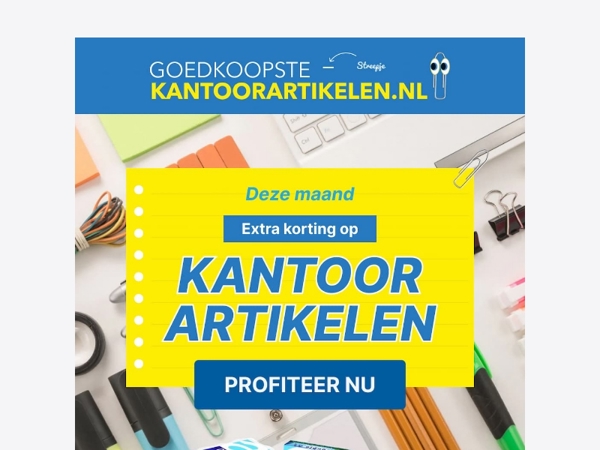 Deze maand: korting op kantoorartikelen!🎁