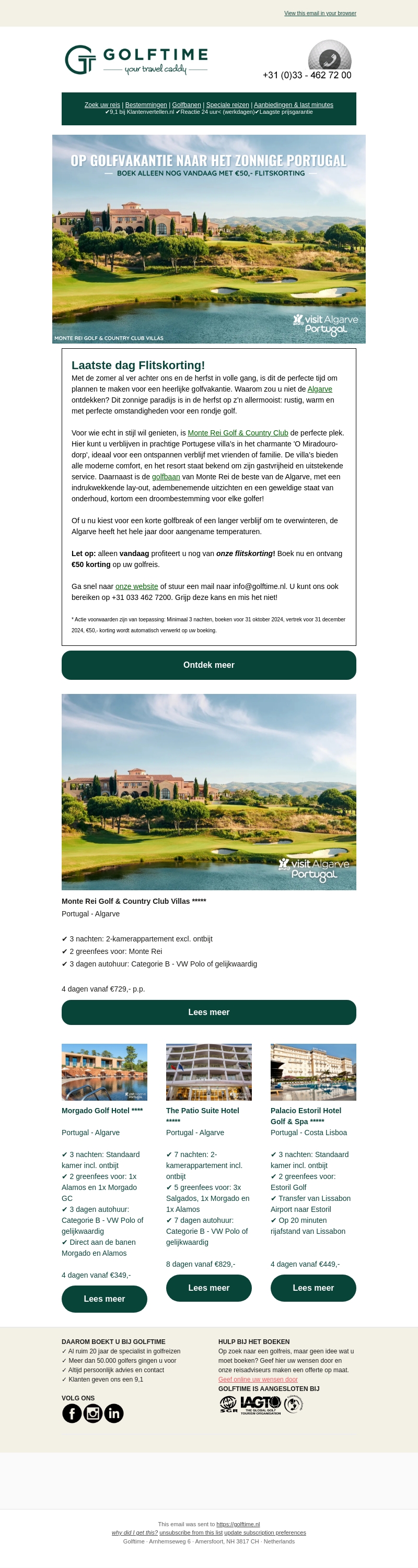 Laatste dag 50,- korting op uw boeking! Laatste dag 50,- korting op uw boeking!