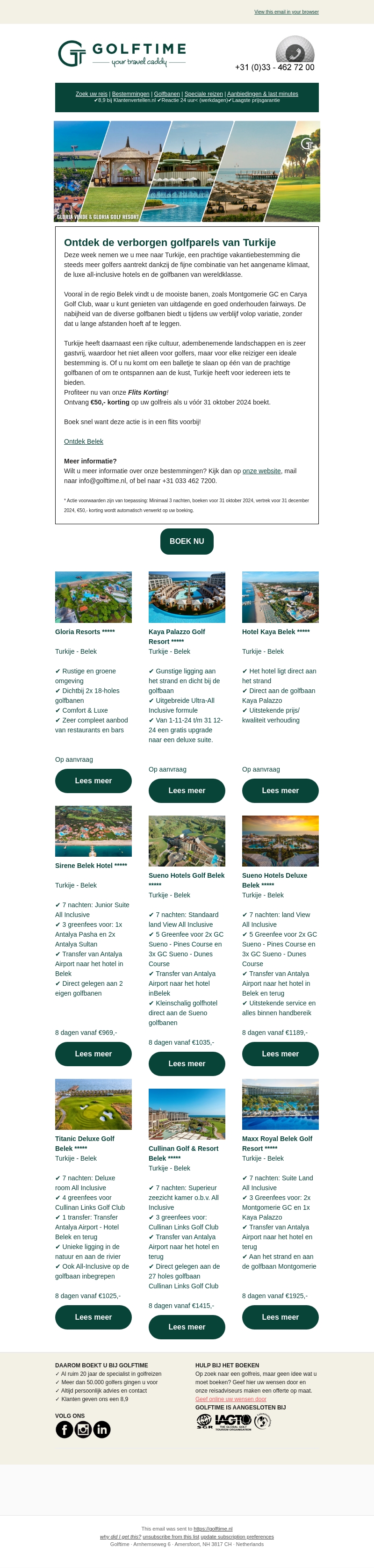 Ontdek de verborgen golfparels van Turkije en profiteer van onze Flits korting! Ontdek de verborgen golfparels van Turkije en profiteer van onze Flits korting!