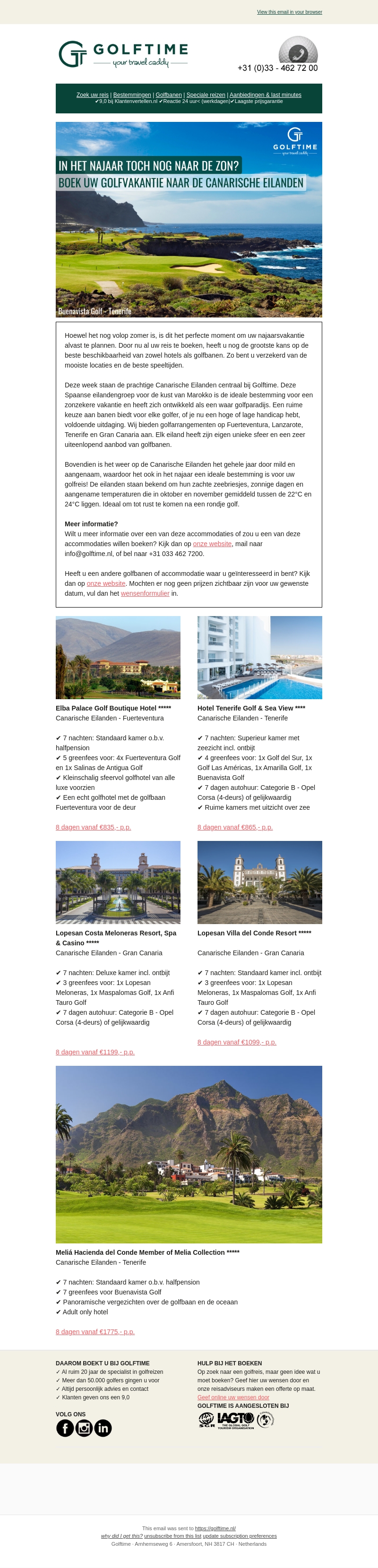 Zoek komend najaar de zon op en ga naar de Canarische Eilanden Zoek komend najaar de zon op en ga naar de Canarische Eilanden