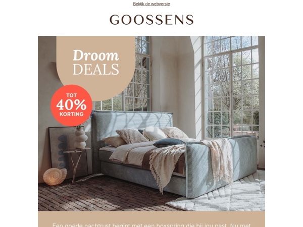 Droomdeals: tot 40% korting op boxsprings!