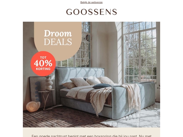 Droomdeals! Boxsprings met korting tot 40%