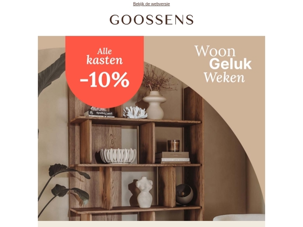 Woon Geluk Weken: 10% korting op álle kasten