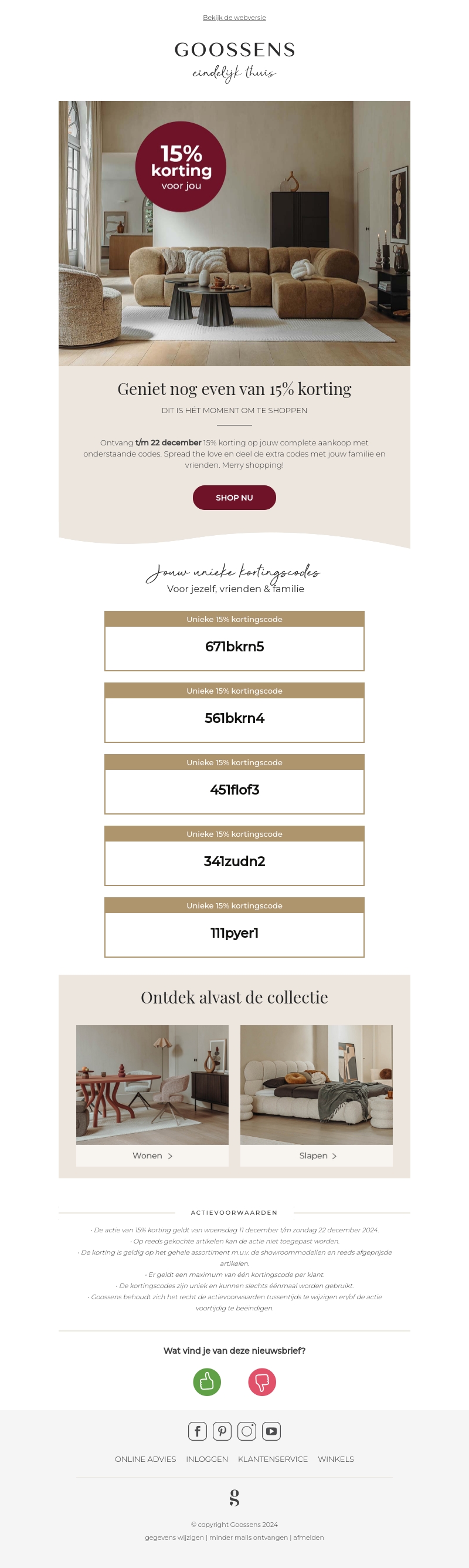 Speciaal voor jou verlengd: 15% korting op alles Speciaal voor jou verlengd: 15% korting op alles