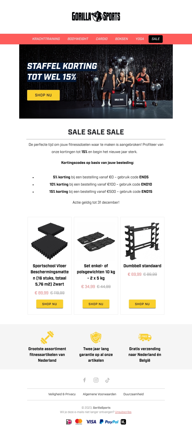 🎉 Eindejaars Sale bij Gorilla Sports! 🎉 Eindejaars Sale bij Gorilla Sports!