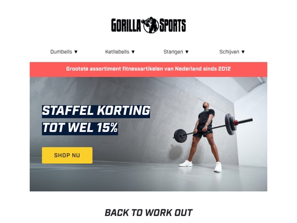 Back to workout? tot 15% korting
