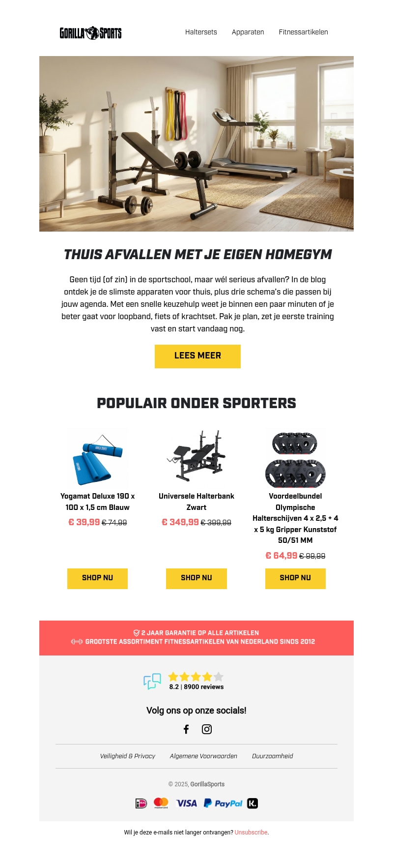 Afvallen vanuit huis: dit is je slimste home gym setup Afvallen vanuit huis: dit is je slimste home gym setup