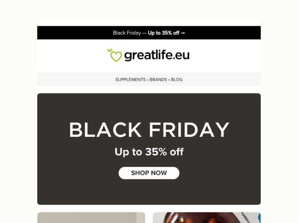 Black Friday with amazing deals on your favorites | Greatlife.eu 🖤