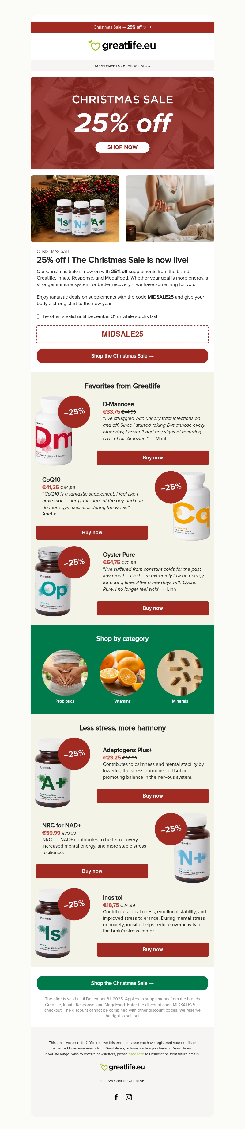 25% off | The Christmas Sale is on! π« | Greatlife.eu π 25% off | The Christmas Sale is on! π« | Greatlife.eu π