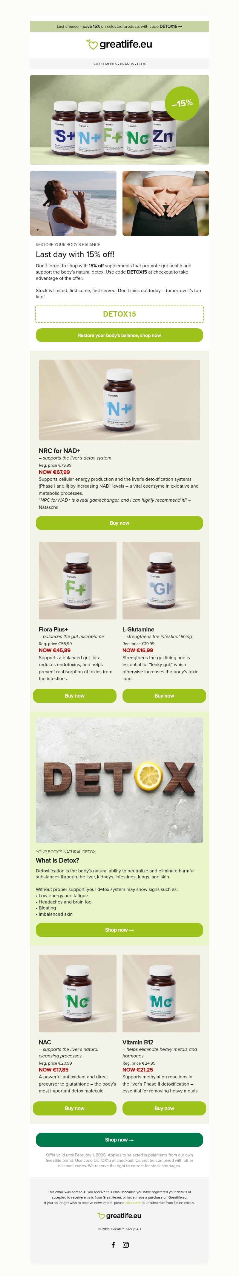 Last day today! 15% off β Gut balance | Greatlife.eu π Last day today! 15% off β Gut balance | Greatlife.eu π