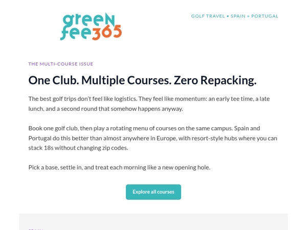 Multi-course golf clubs in Spain & Portugal