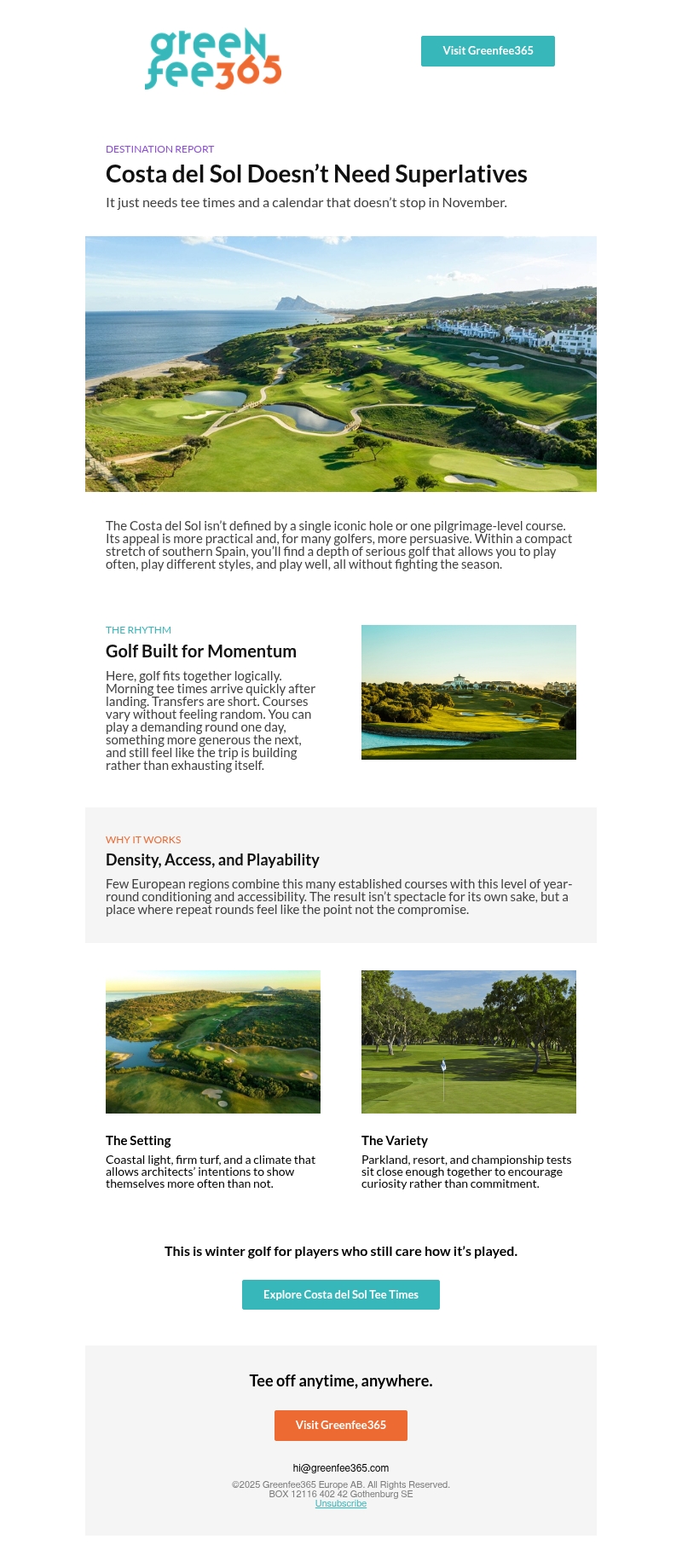 Costa del Golf much? Costa del Golf much?