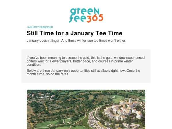 Final January Deals at Winter-Sun Courses