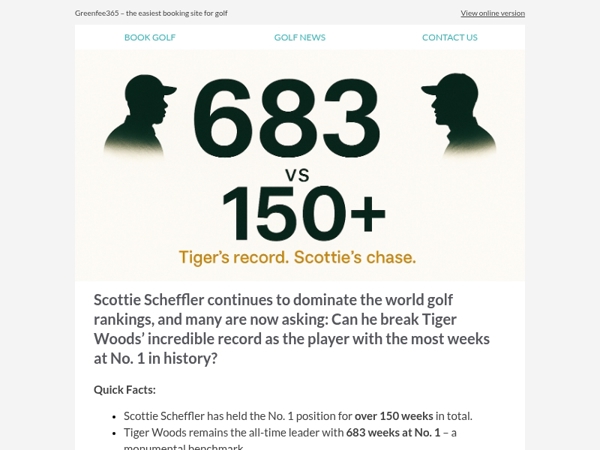 Can Scottie Scheffler Challenge Tiger Woods’ Record as World No. 1?