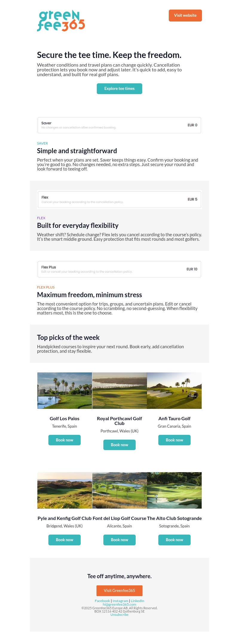 The easiest way to protect your tee time. The easiest way to protect your tee time.