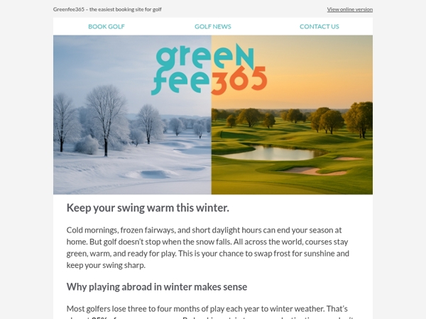 Escape the Cold: Where to Play Golf in the Winter Sun 🌞