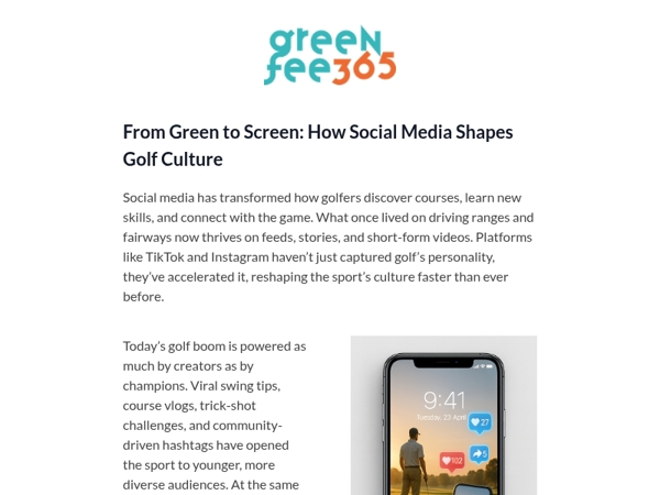 From green to screen: how social media shapes golf culture